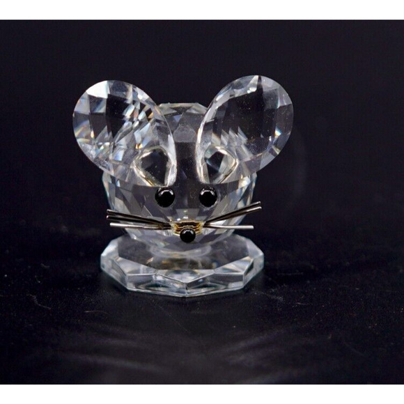 Swarovski Crystal Large Ears Octagon Base Mouse Figurine S block mark - No tail - Picture 1 of 8